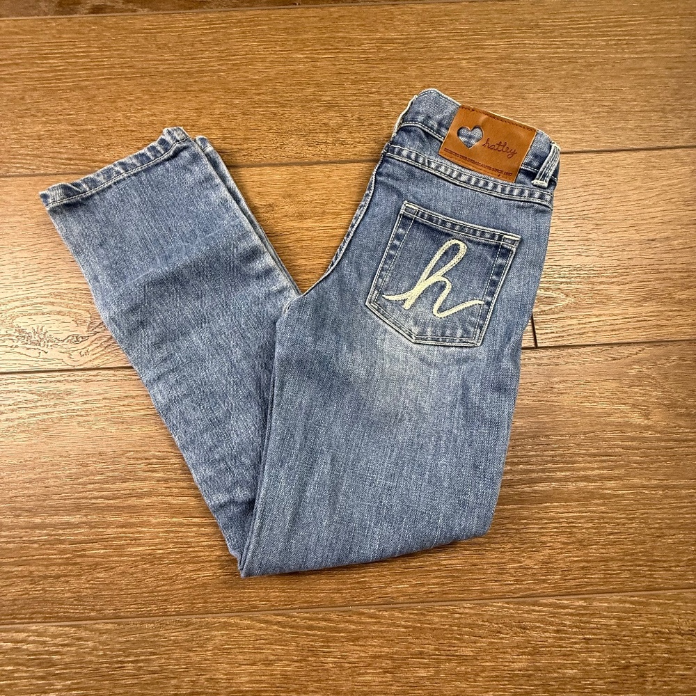 Hatley Girls Denim Size 6 Pull-On Jeans Back to School Distressed Fall Winter